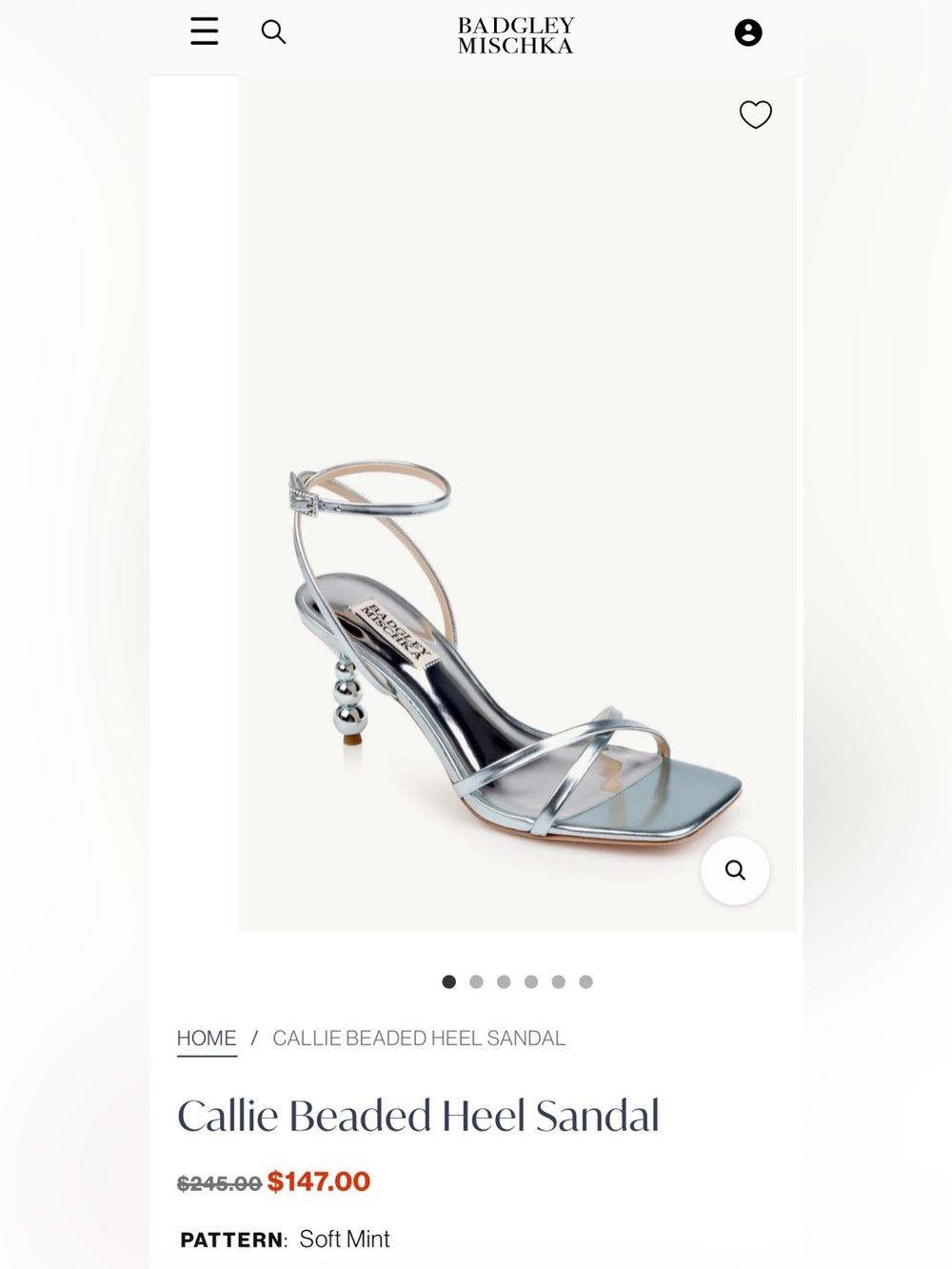 Badgley Mischka Callie Sandal in Soft Mint - Picture 9 of 9